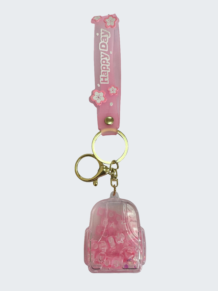 Sparkle Letter Bead Keychain (Pink)