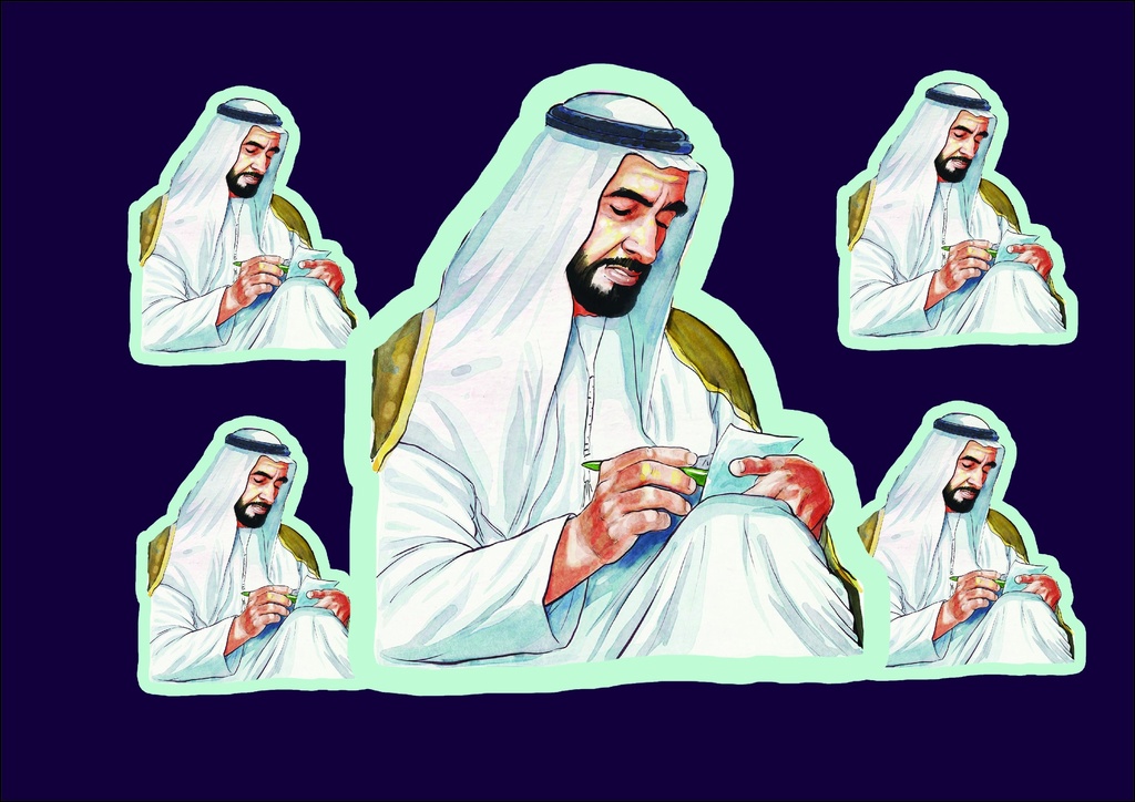 ستكر الشيخ زايد للسياره